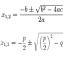 Ruutvõrrandi lahendivalemid (alumine on taandatud ruutvõrrandile)